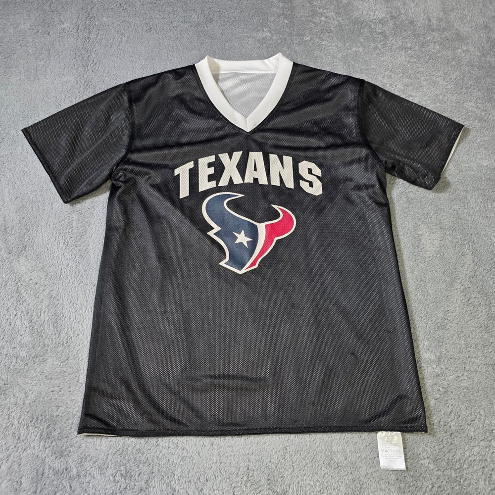 NFL‎ Flag Mens M Jersey Black Houston Texans Mesh V-Neck Short Sleeve Graphic